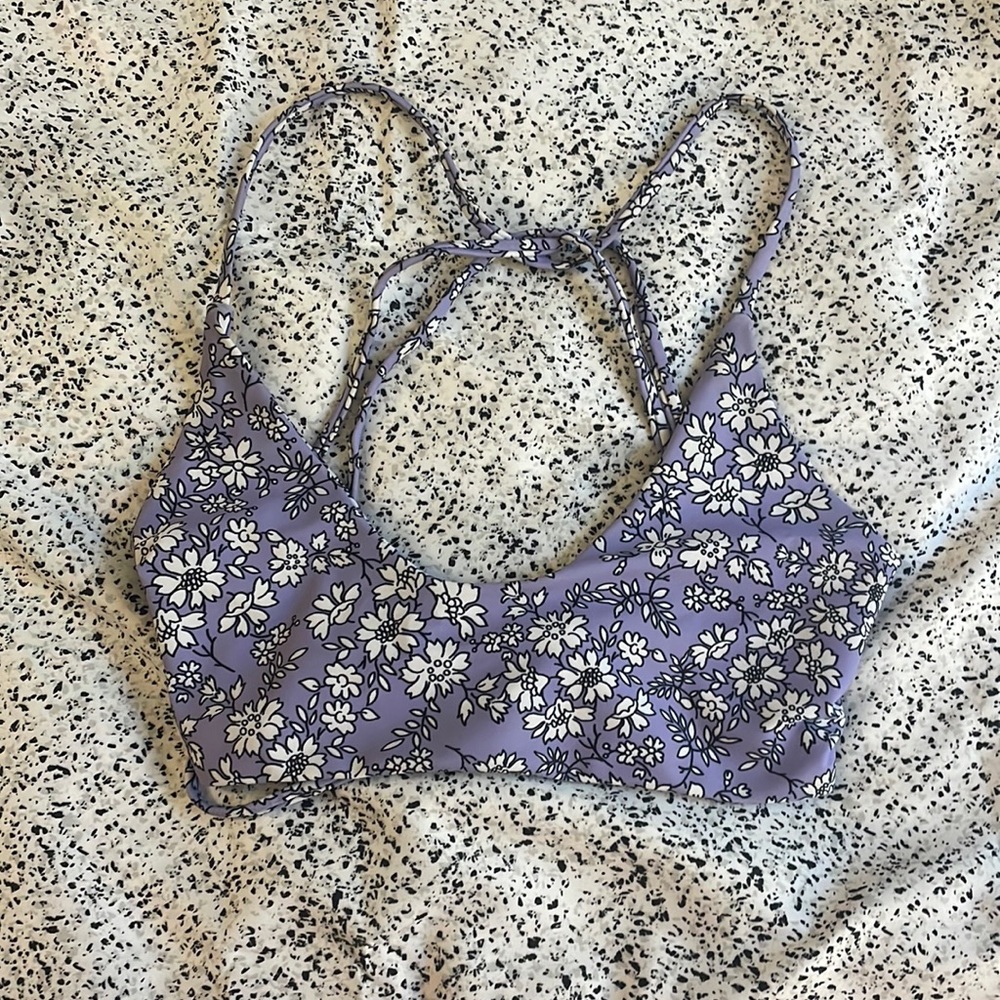 Shein Purple Floral Bikini Top
